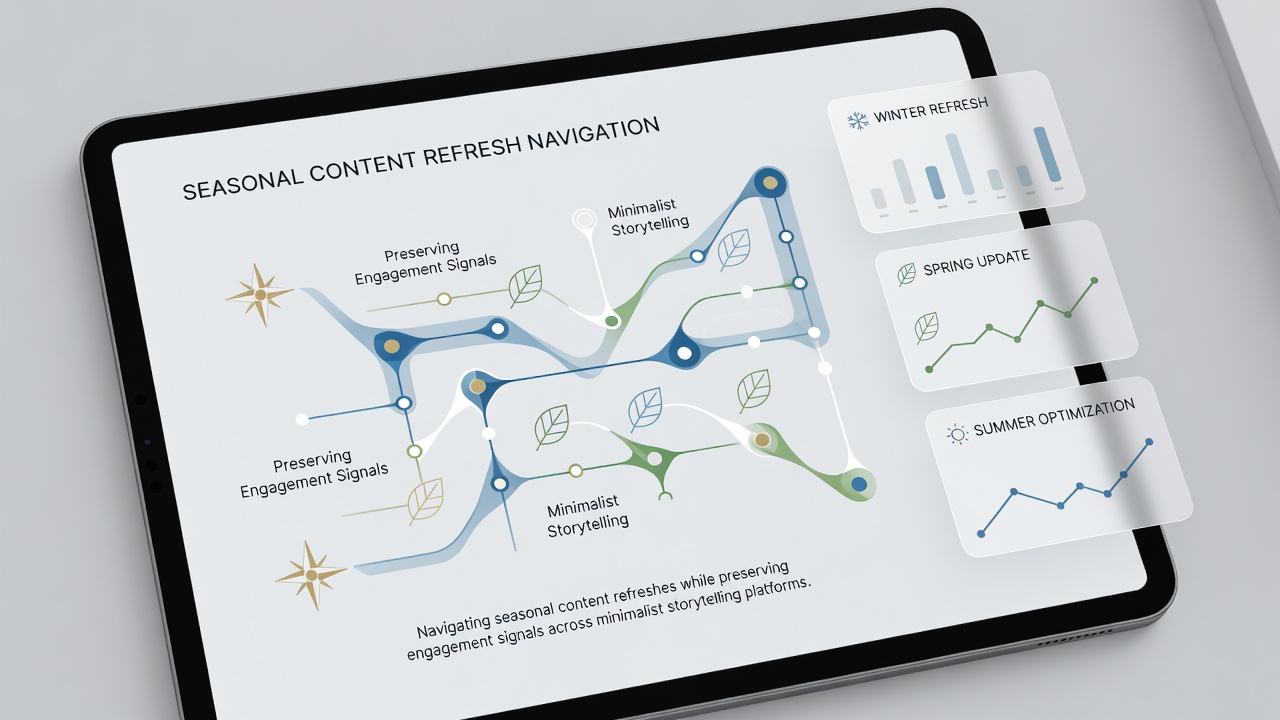 Data dashboard displaying preserved engagement signals during a minimalist platform content refresh